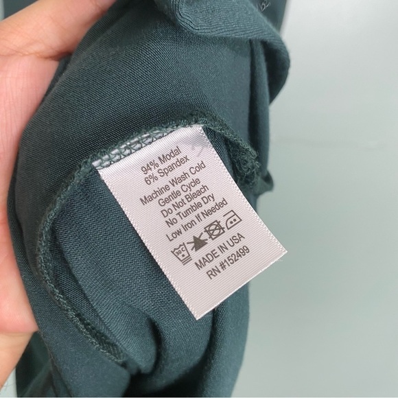 Amour Vert Hali Midi Dress Front Knot Short Sleeve Stretch‎ Sz S Comfort - Picture 4 of 6